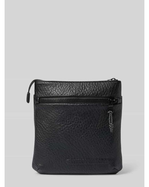 ARMANI EXCHANGE Umhängetasche in Leder-Optik Modell 'BORSA' in Black für Herren