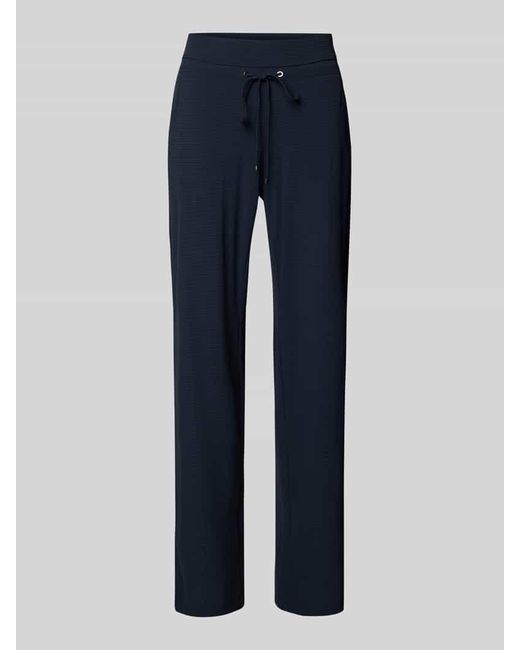 RAFFAELLO ROSSI Blue Straight Fit Stoffhose mit Strukturmuster Modell 'CANDICE'