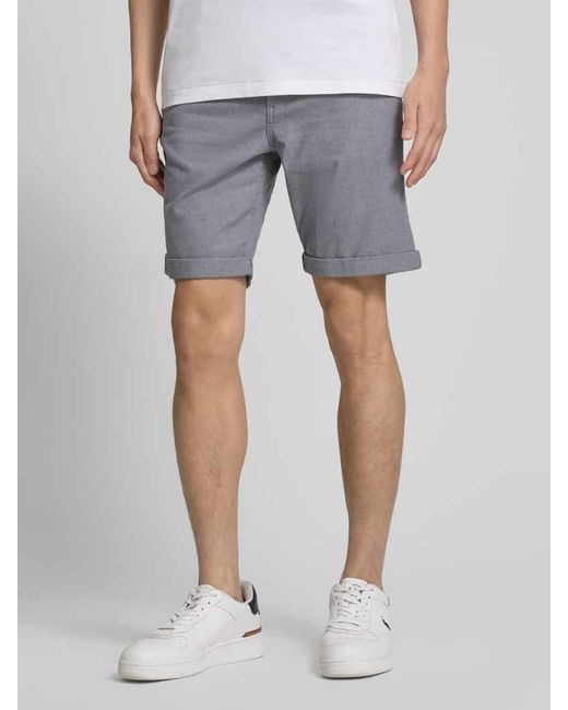 SELECTED Slim Fit Shorts mit Strukturmuster Modell 'LUTON' in Gray für Herren