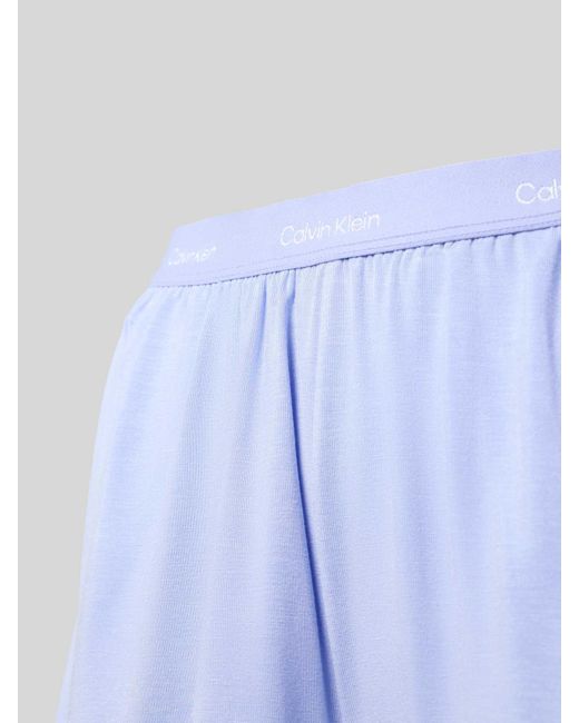 Calvin Klein Relaxed Fit Korte Pyjamabroek Met Elastische Band in het Blue
