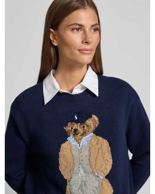 Polo Ralph Lauren Blue Strickpullover aus Wolle-Kaschmir-Mix