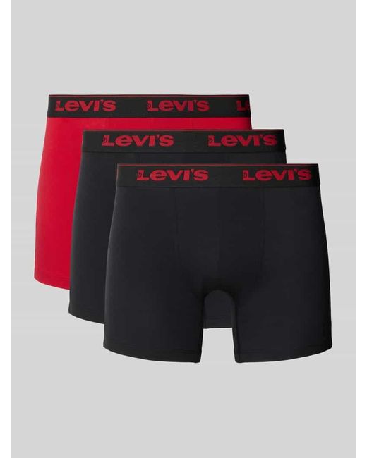 Levi's Trunks mit Logo-Stitching Modell 'Repeat' im 3er-Pack in Black für Herren