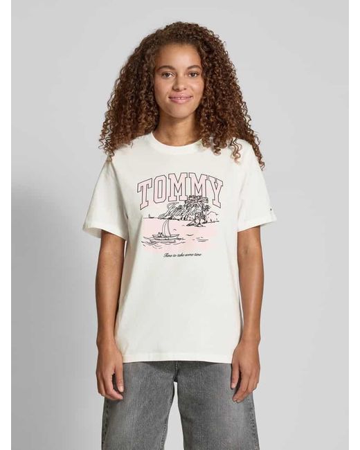 Tommy Hilfiger Natural Regular Fit T-Shirt aus reiner Baumwolle