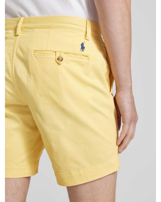 Polo Ralph Lauren Stretch Straight Fit Korte Broek Met Riemlussen in het Yellow voor heren