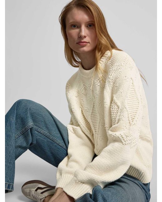 Jake*s Gebreide Pullover Met Raglanmouwen in het Natural