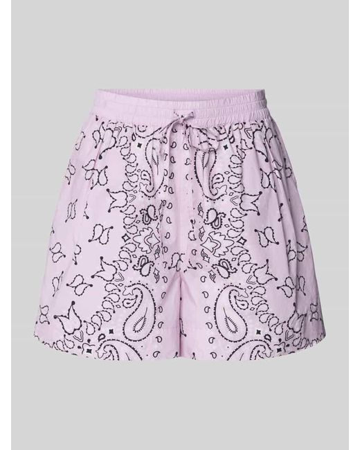 Essentiel Antwerp Pink Loose Fit Shorts mit Motiv-Print Modell 'HISSELS'