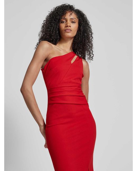 Sistaglam Red Abendkleid mit One-Shoulder-Träger