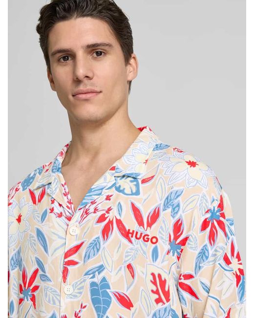 HUGO Relaxed Fit Freizeithemd mit 1/2-Arm in Gray für Herren