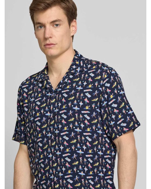 Jake*s Slim Fit Zakelijk Overhemd Met Knoopsluiting in het Blue voor heren