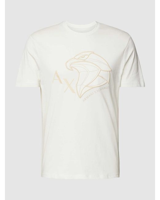 Armani Exchange T-shirt Met Label- En Motiefstitching in het White voor heren