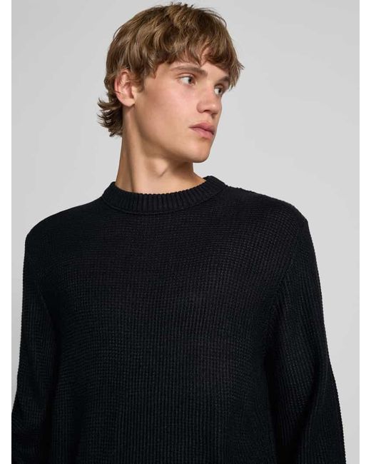 Jack & Jones Strickpullover mit Rundhalsausschnitt Modell 'ROY' in Black für Herren