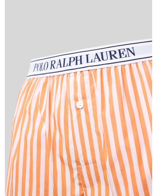 Polo Ralph Lauren Regular Fit Korte Pyjamabroek Met Elastische Band Met Label in het Orange