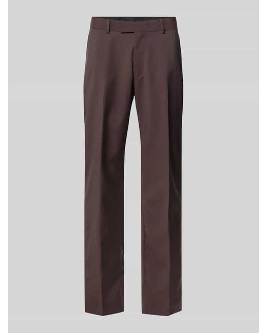 Tiger Of Sweden Regular Fit Anzughose aus Wolle mit Bügelfalten Modell 'Tenuta' in Brown für Herren