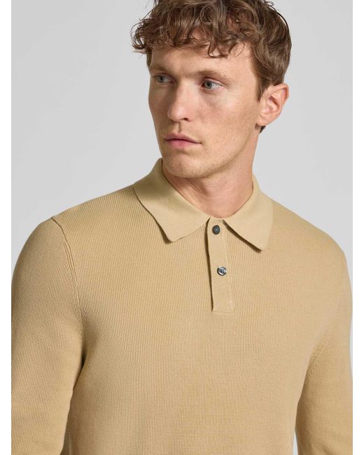 Christian Berg Men Slim Fit Poloshirt Met Knoopsluiting in het Natural voor heren