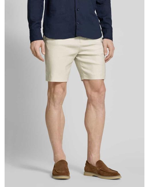 Calvin Klein Regular Fit Chino-Shorts Mit Gürtelschlaufen in Natural für Herren