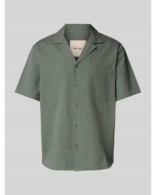 Only & Sons Freizeithemd mit Brusttasche Modell 'EYE' in Green für Herren