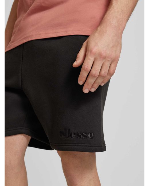 Ellesse Regular Fit Sweatshorts mit Label-Stitching Modell 'LAZALO' in Black für Herren