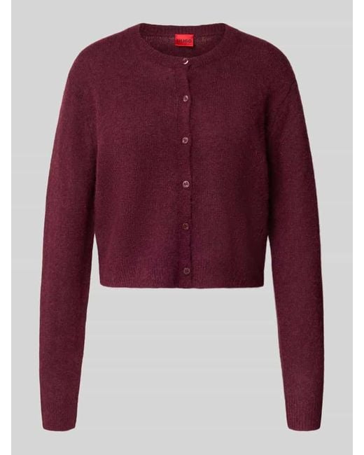 HUGO Red Regular Fit Strickjacke mit Woll-Anteil Modell 'SFEBRA'