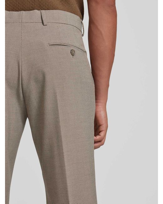SELECTED Slim Fit Pantalon Met Pied-de-poule-motief in het Natural voor heren