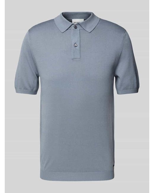 Roy Robson Poloshirt mit kurzer Knopfleiste in Blue für Herren