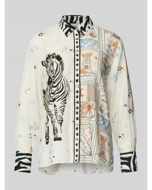 Emily Van Den Bergh White Regular Fit Bluse mit Manschetten