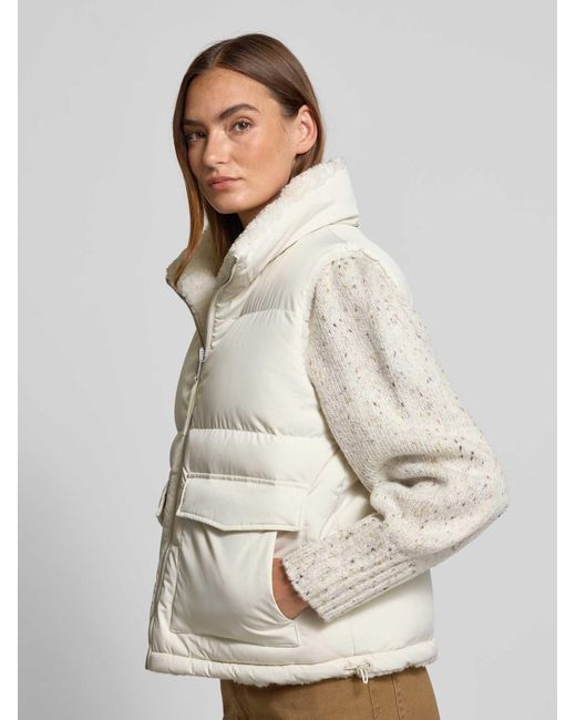 Opus Bodywarmer Met Opstaande Kraag, Model 'Wendara' in het Natural