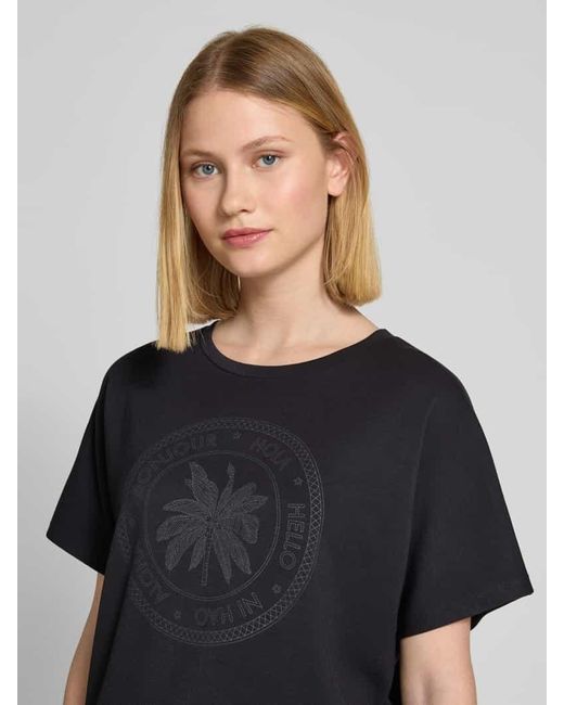 Soya Concept Black Sweatshirt mit Label-Print Modell 'BANU'