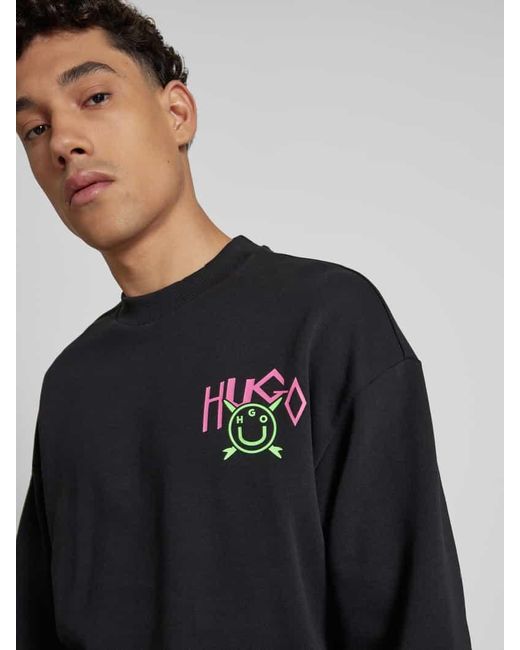 HUGO Sweatshirt mit Label-Print Modell 'Nigotil' in Blue für Herren