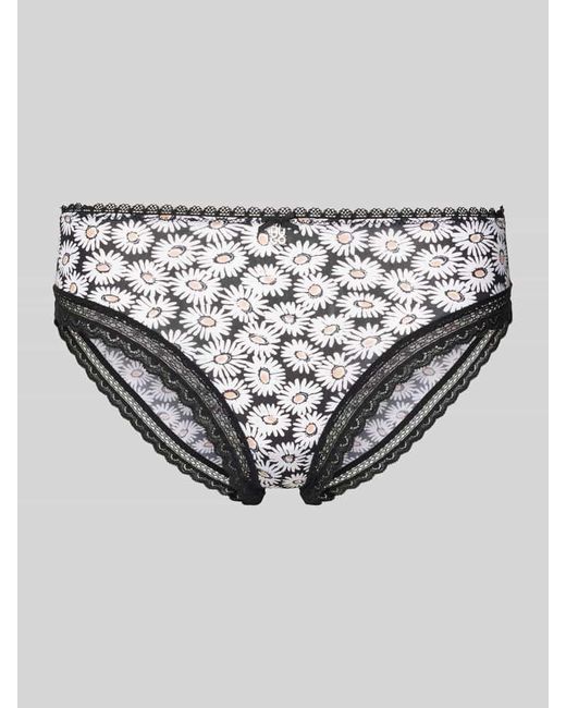 HUGO Gray Slip mit Spitzenbesatz