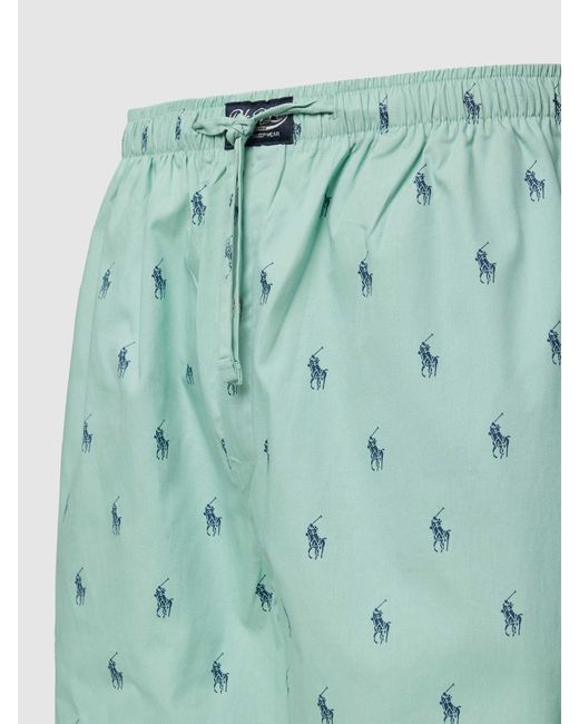 Polo Ralph Lauren Pyjamabroek Met Tunnelkoord En All-over Motiefprint in het Green voor heren