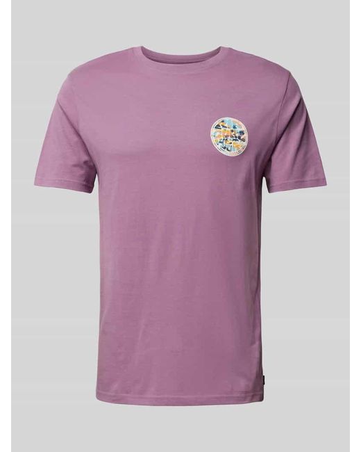 Rip Curl T-Shirt mit Label-Print Modell 'PASSAGE' in Pink für Herren