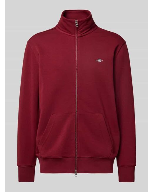 Gant Sweatjacke mit Label-Stitching in Red für Herren