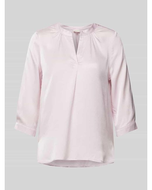 Milano Italy Pink Bluse aus Viskose mit Tunikakragen