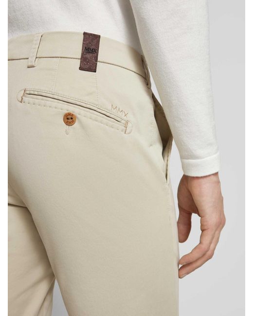 Mmx Regular Fit Chino Met Steekzakken in het Natural voor heren