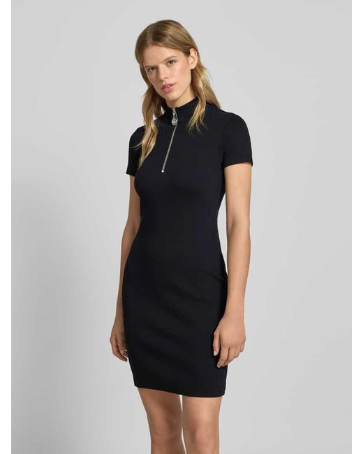 HUGO Black Minikleid mit Stehkragen und Reißverschluss