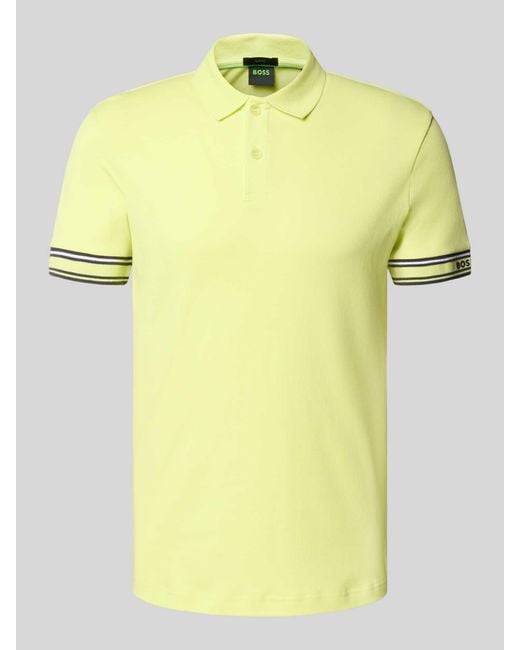 Boss Slim Fit Poloshirt Van Zuiver Katoen, Model 'Polozone' in het Yellow voor heren