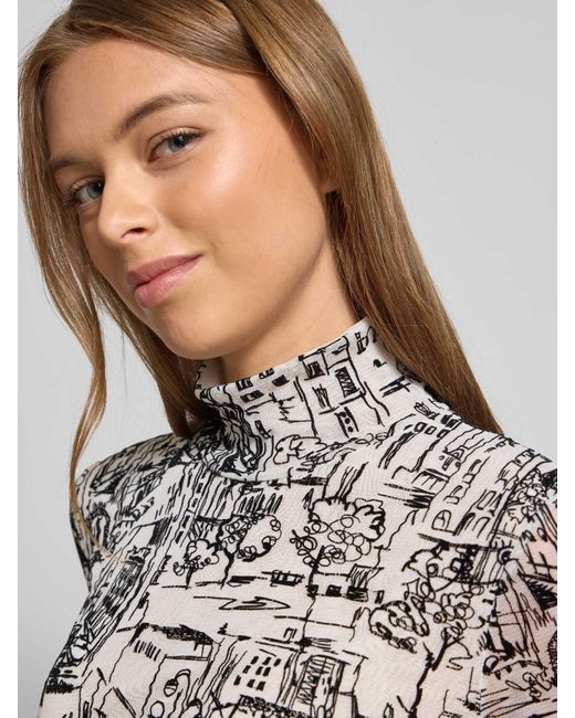 Marc Cain Shirt Met Lange Mouwen En Opstaande Kraag in het Gray