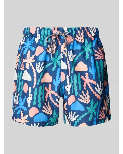 Boardies Badehose mit elastischem Bund Modell 'Palm' in Blue für Herren