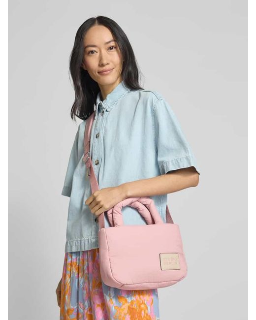 STUDIO BERLIN Pink Handtasche Mit Label-Badge Modell 'Mitte'