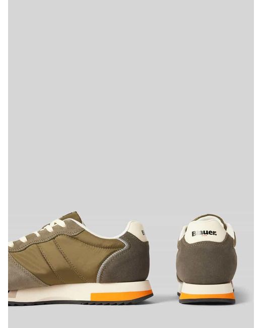Blauer Usa Sneaker mit Label-Badges Modell 'QUEENS' in Metallic für Herren