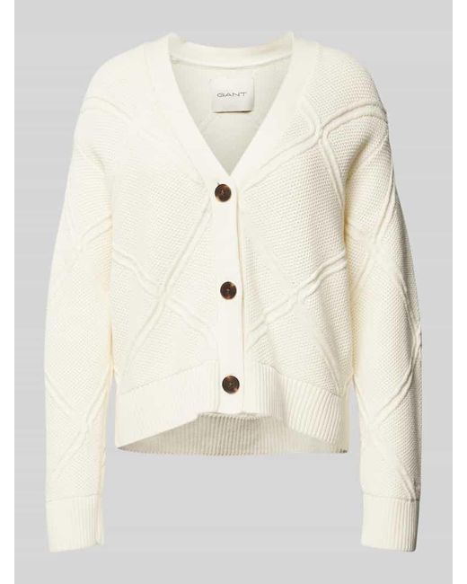 Gant Natural Strickjacke Mit Strukturmuster