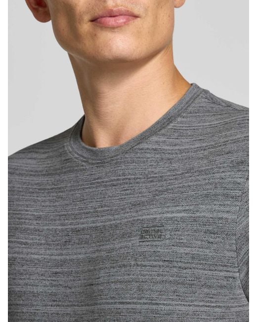 Camel Active Regular Fit T-Shirt Met Ronde Hals, Model 'Melange' in het Gray voor heren