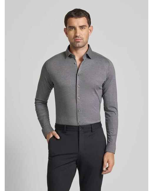 DESOTO Slim Fit Business-Hemd mit Kentkragen in Gray für Herren