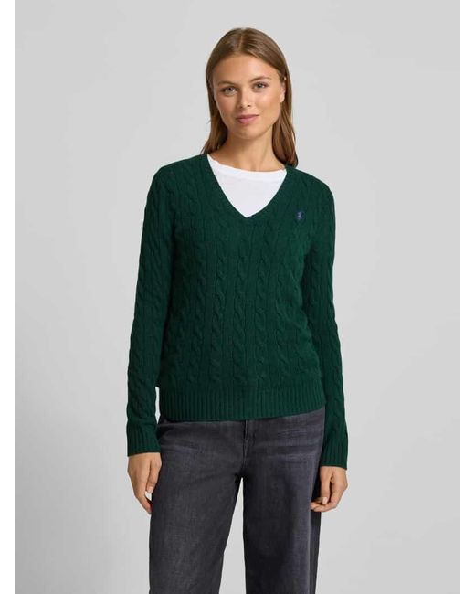 Polo Ralph Lauren Green Strickpullover aus Wolle-Kaschmir-Mix Modell 'JULIANNA'