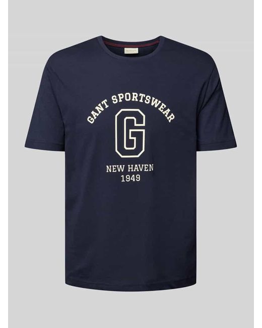 Gant T-Shirt mit Label-Print in Blue für Herren