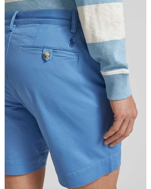 Polo Ralph Lauren Stretch Straight Fit Shorts mit Gürtelschlaufen Modell 'BEDFORD' in Blue für Herren