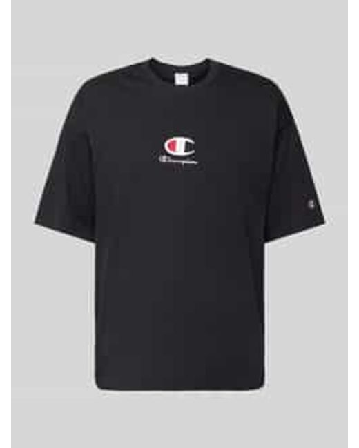 Champion T-shirt Met Labelstitching in het Black voor heren