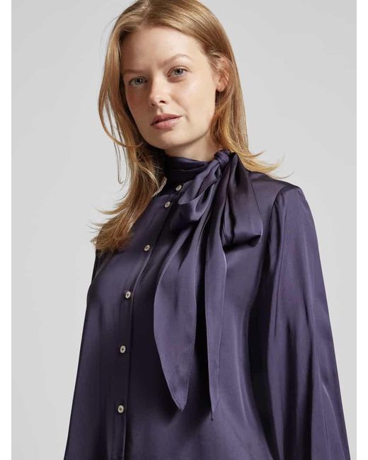 Emily Van Den Bergh Blue Regular Fit Bluse Mit Durchgehender Knopfleiste