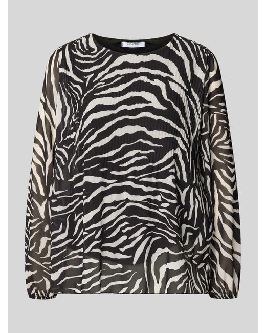 ZABAIONE Blouseshirt Met Plissévouwen, Model 'Al44Bii' in het Black
