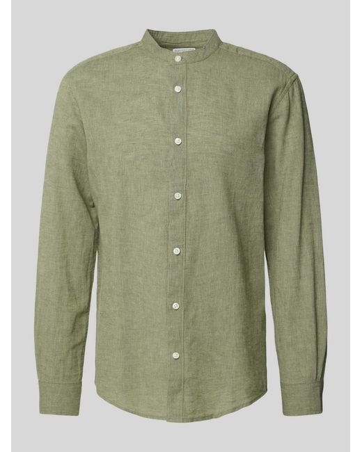 Only & Sons Slim Fit Linnen Overhemd Met Opstaande Kraag in het Green voor heren